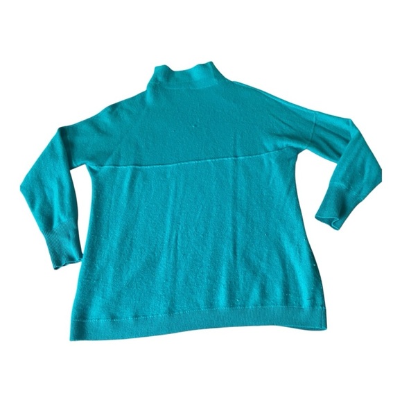 Free People Ottoman 100% Cashmere Sweater Oversized Sz XS Jeweled Turquoise - Picture 3 of 6